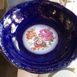 Royal Blue serving dish.  Unknown hallmarks
